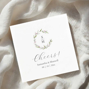 Botanical Wedding Monogram Napkins