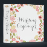 Botanical Wedding Organizer Binder<br><div class="desc">This sturdy and stylish 3-ring binder is available in three sizes and can be personalized with your names on the spine. Features a botanical floral wreath graphic.</div>