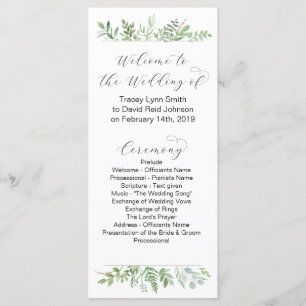 Botanical Wedding program