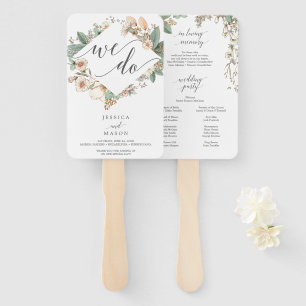 Botanical Wedding Program Fan Loving Memory
