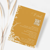 Botanical Wedding QR Code Details Amber