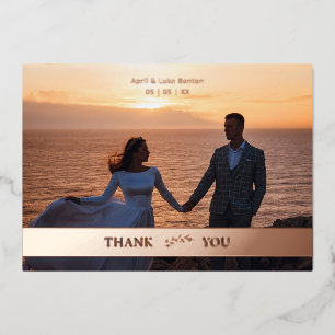 Botanical Wedding Real Rose Golde Cut Paper Effect