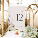 Botanical Wedding Table Number Card<br><div class="desc">This Botanical Wedding Table Number Card from the Grayson Collection features hand-drawn florals in shades of ivory,  sage green,  and gold. Personalize it with your details easily and quickly. Simply press the 'customize it' button to further re-arrange and format the style and placement of the text.</div>