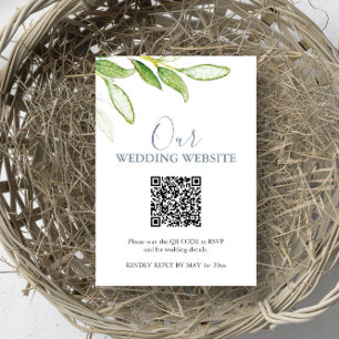 Botanical Wedding Website RSVP Card with QR Code