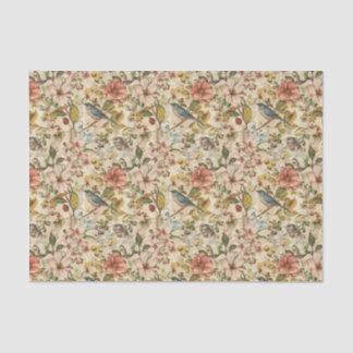Botanical Whimsy Collage Tissue Paper