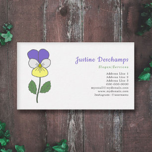 Botanical Wild Pansy Pastel Flower Business Card