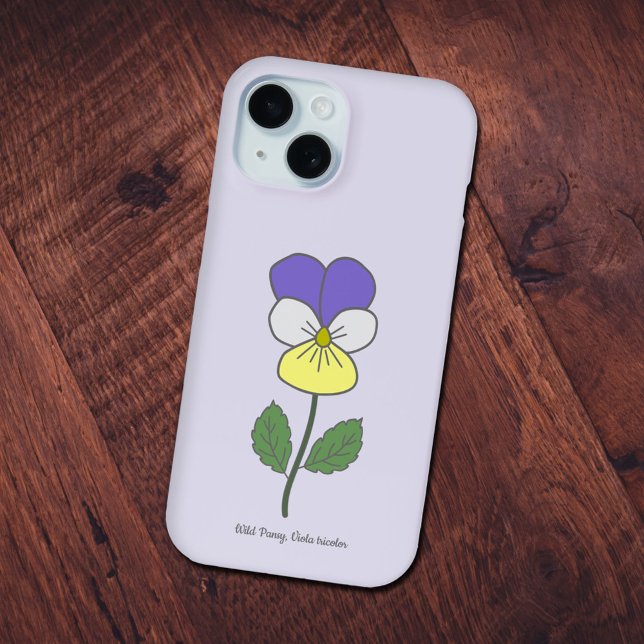 Botanical Wild Pansy Pastel Flower  Case-Mate iPhone Case (Botanical Wild Pansy Phone Case)