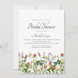 Botanical Wildflower Bridal Shower Invitation