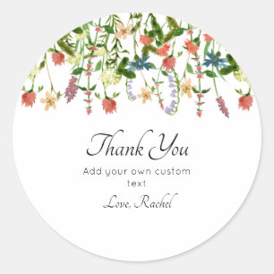 Botanical Wildflower Classic Round Sticker