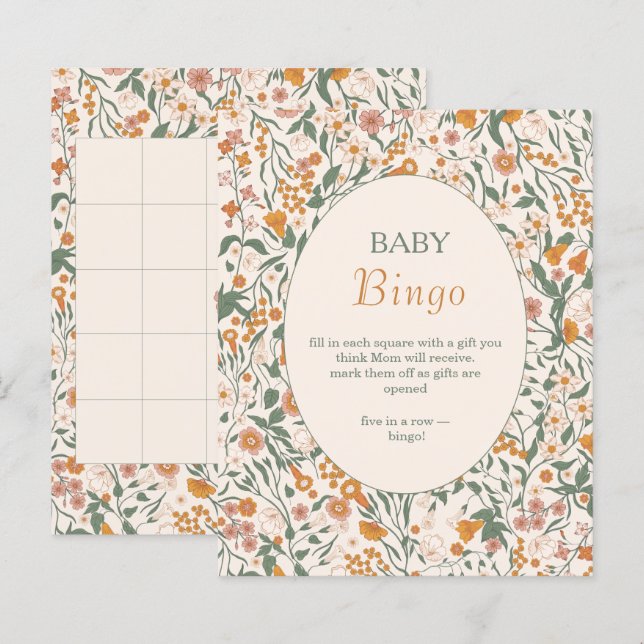 Botanical Wildflower Fall Baby Bingo (Front/Back)
