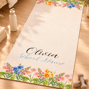 Botanical Wildflower Floral Yoga Mat