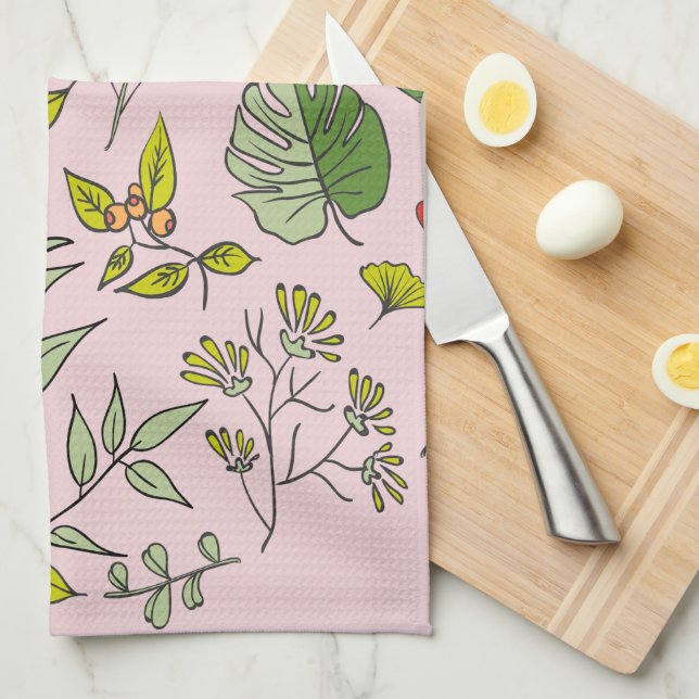 Botanical Wildflower Garden Kitchen Towel (Quarter Fold)