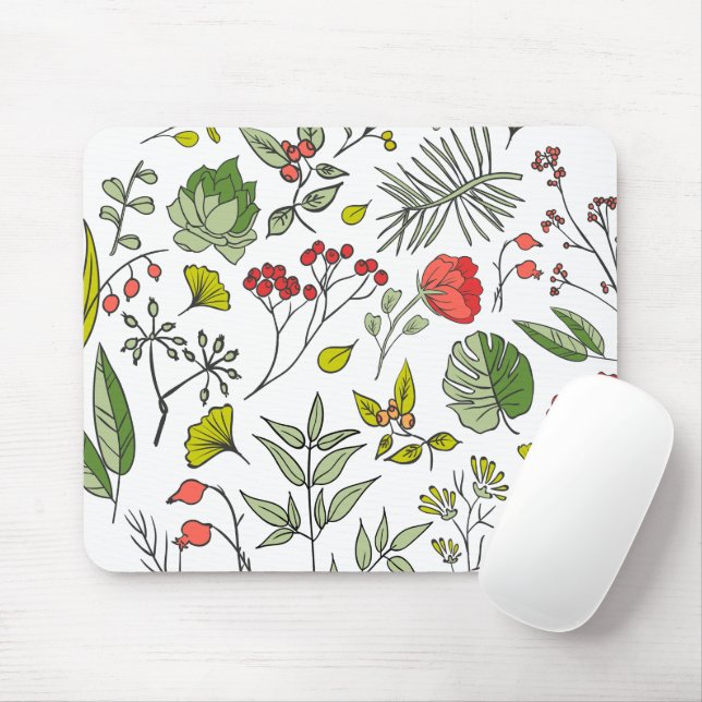 Botanical Wildflower Garden Mouse Pad (With Mouse)