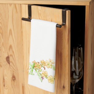 Botanical wildflower, globemallow tea towel