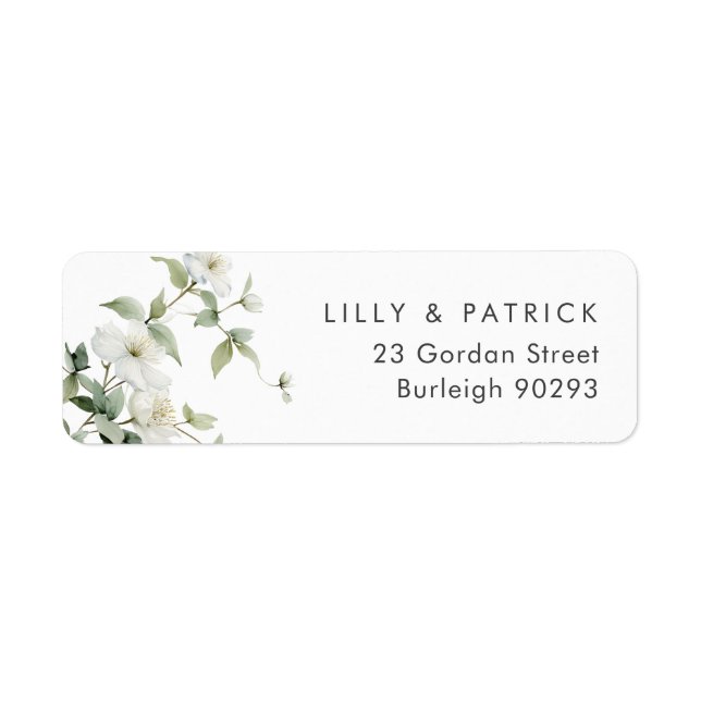 Botanical Wildflower Return Address Wedding (Front)