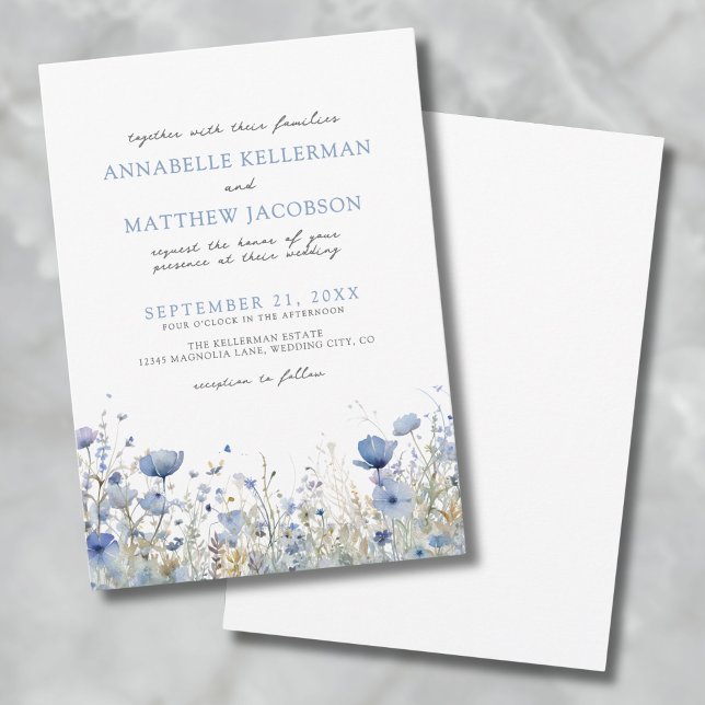 Botanical Wildflower Watercolor Floral Wedding Invitation (Botanical Wildflower Watercolor Floral Wedding Invitation)