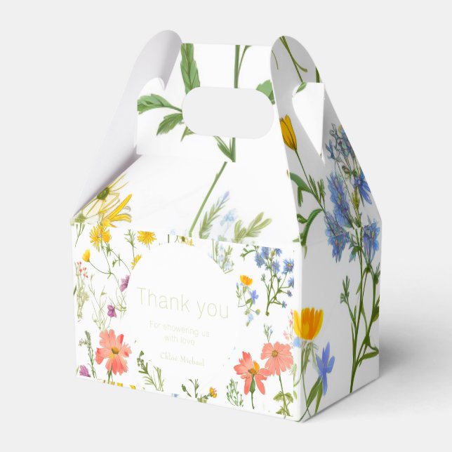 Botanical wildflowers Baby shower   Favor Box (Front Side)