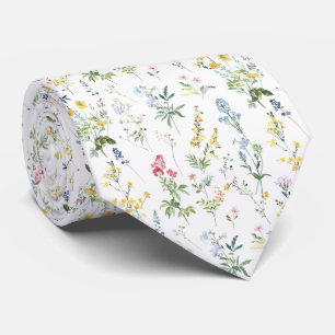 Botanical Wildflowers Pattern Tie