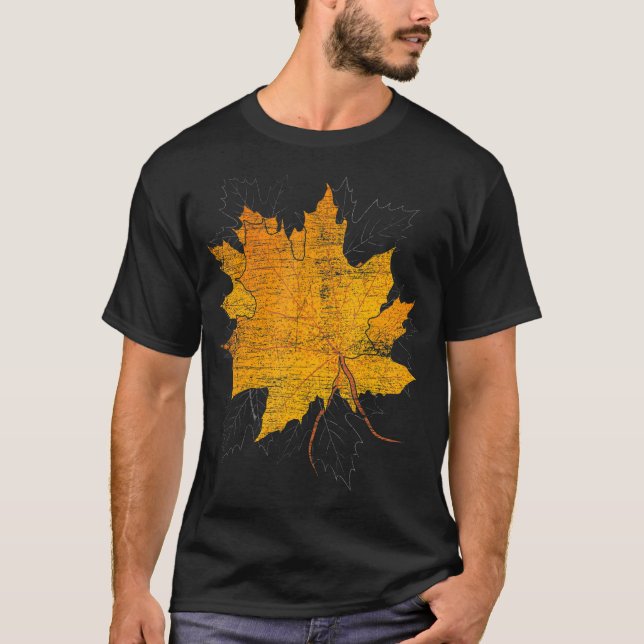 Botanical Wildlife Nature Fall Colourful Leaf Autu T-Shirt (Front)