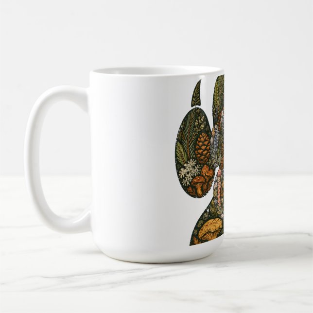 Botanical Wolf Paw Pine Forest Nature Mug (Left)