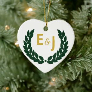 Botanical Wreath Ceramic Ornament