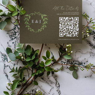 Botanical Wreath Earth Tone Wedding Details Enclosure Card