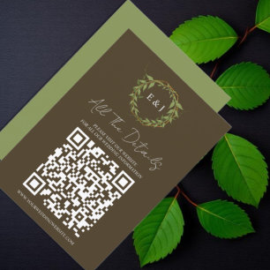 Botanical Wreath Earth Tone Wedding Details Enclosure Card