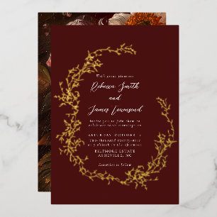Botanical Wreath Fine Art Painting Red Wedding