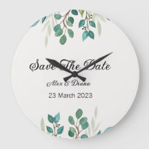 Botanical wreath Greenery square save the Date