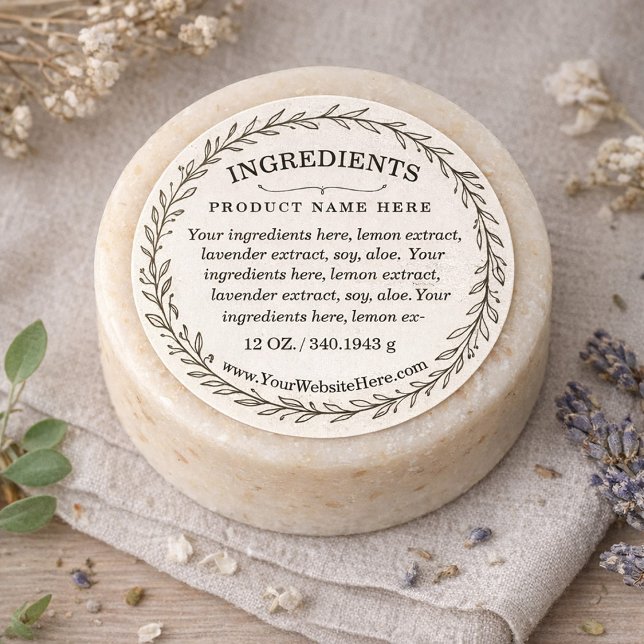 Botanical Wreath Ingredients Product Label (Botanical Wreath Ingredients Product Label)