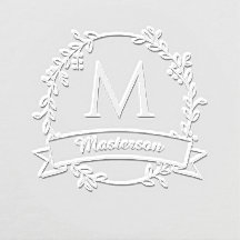Botanical Wreath Initial Name Monogram #2R