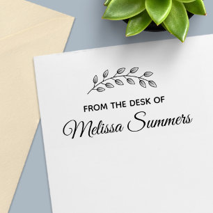 Botanical Wreath Leaves from the Desk of Self-inking Stamp