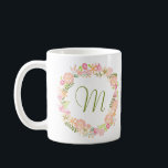 Botanical Wreath Monogram Mug<br><div class="desc">This mug can be personalized with a monogram initial and features a pretty floral botanical wreath.</div>