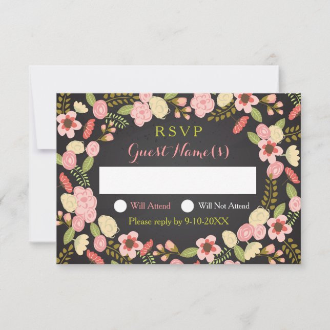Botanical Wreath Response Card (Front)