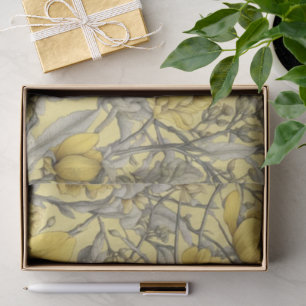 Botanical yellow flowers pattern tissue paper