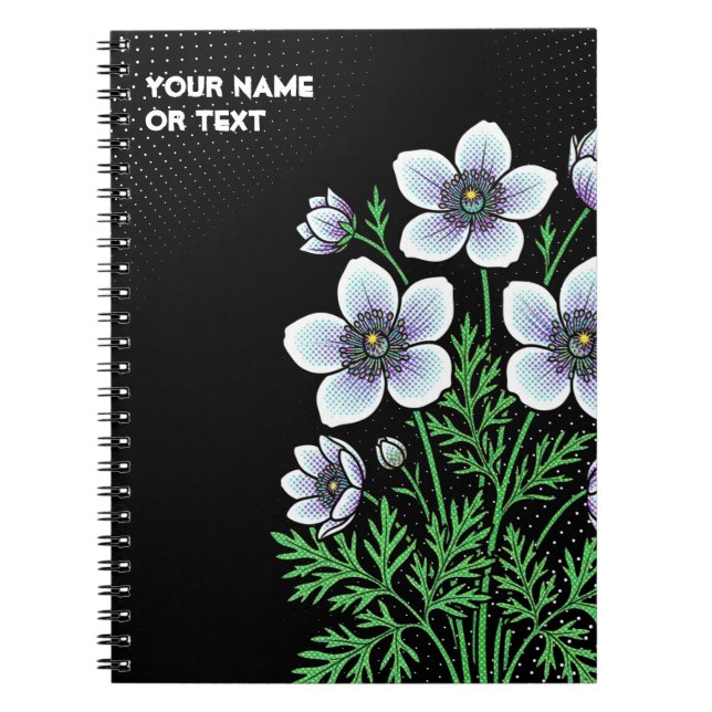Botanical Zenith: Paraquilegia anemonoides Pop Art Notebook (Front)