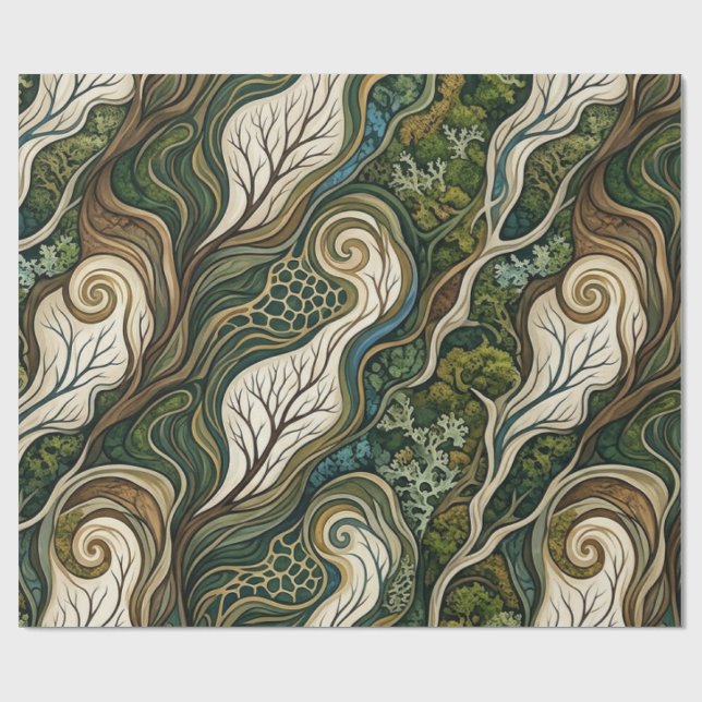 Botanically Organic Pattern 2025 Wrapping Paper (Flat)