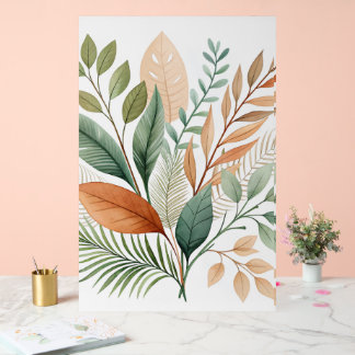 Botanique Abstrait Wall Art - Feuilles tropicaux