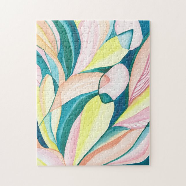 Botanique Abstraite aquarelle Art Jigsaw Puzzle (Vertical)