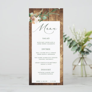 Botanique Boho Rustic Farmhouse Barn Menu Mariage