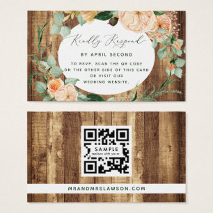 Botanique Boho Rustique Mariage QR Code carte RSVP