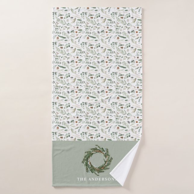botanique élégant moderne décoration cadeau de fam (Serviette de bain)