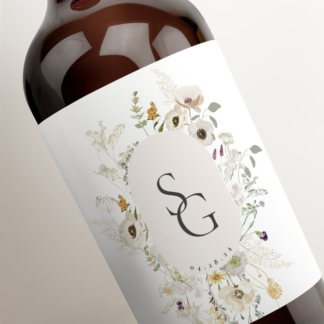 Botanique Étiquette de vin personnalisé (Créateur téléchargé)