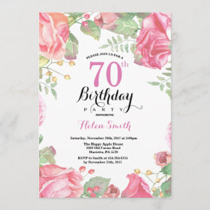 Botanique Floral 70e anniversaire Invitation