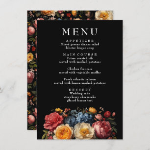 Botanique Floral Moody Vintage Wedding Menu