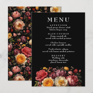 Botanique Floral Moody Vintage Wedding Menu
