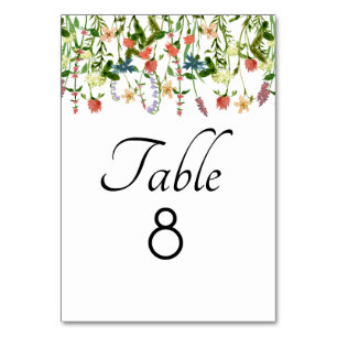 Botanique Floral   Numéro de table de mariage