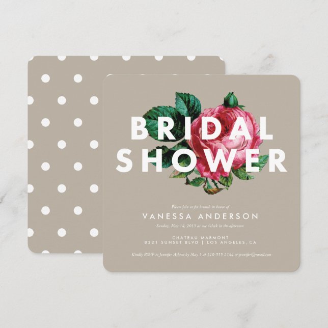 Botanique gras | Invitation de douche nuptiale (Devant / Derrière)
