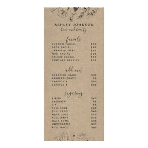 Botanique moderne Kraft Spa 3 Services Menu