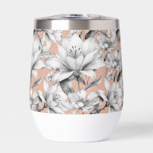 Botanique noir blanc rose or parties scintillant f